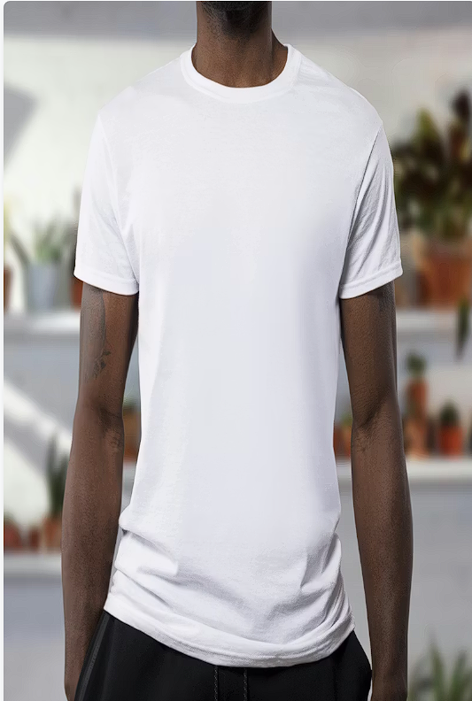 Plain white cotton t-shirt folded neatly